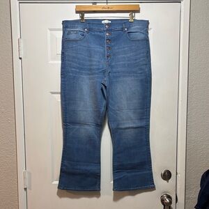 LOFT Kick Crop Blue Jeans